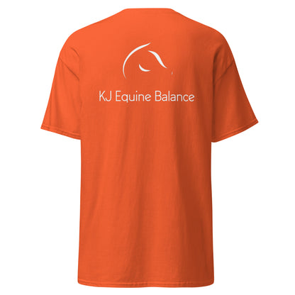 "KJ Equine" unisex t-shirt (logo on chest + back)