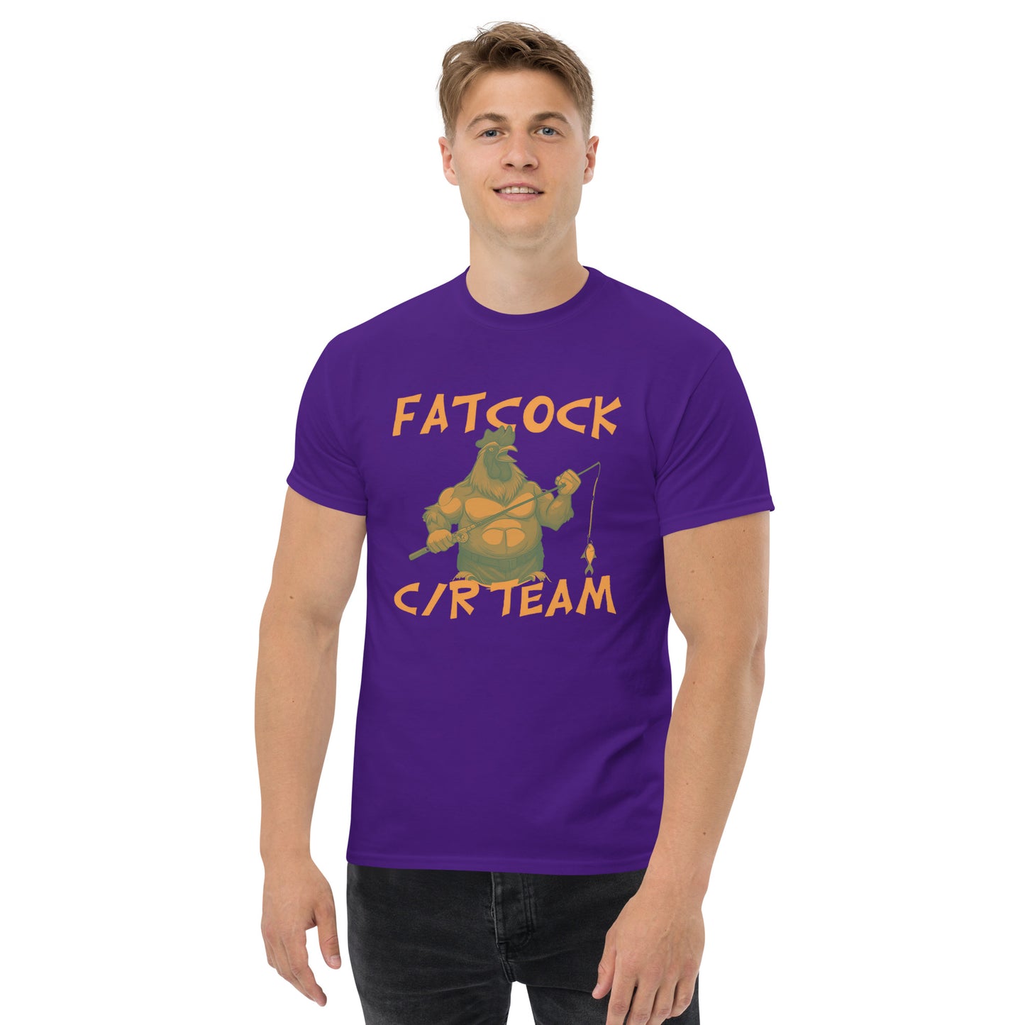 T-Shirt „Fatcock“, Jägerfarben (großes Logo auf der Vorderseite)