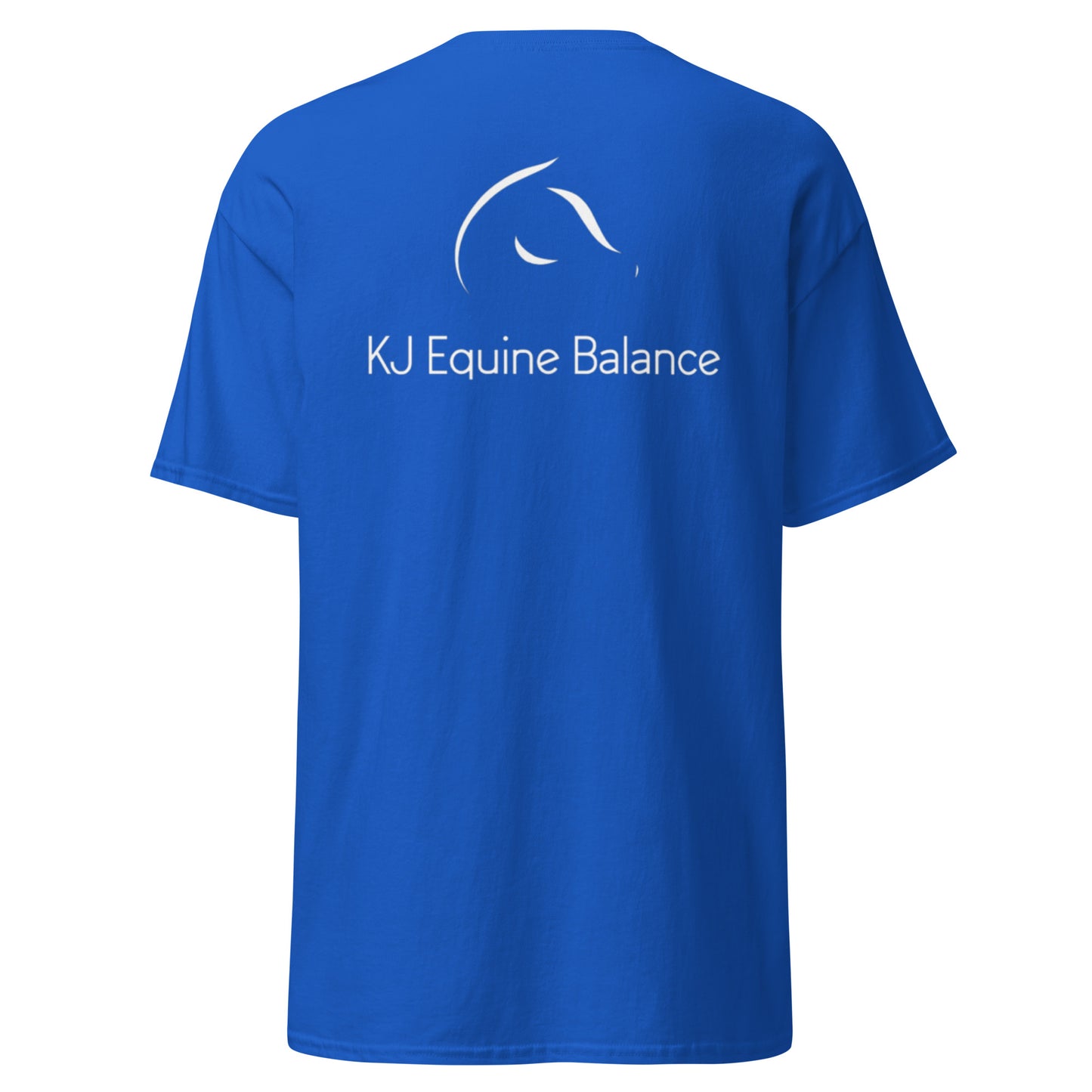 "KJ Equine" unisex t-paita (logo rinnassa + selässä)