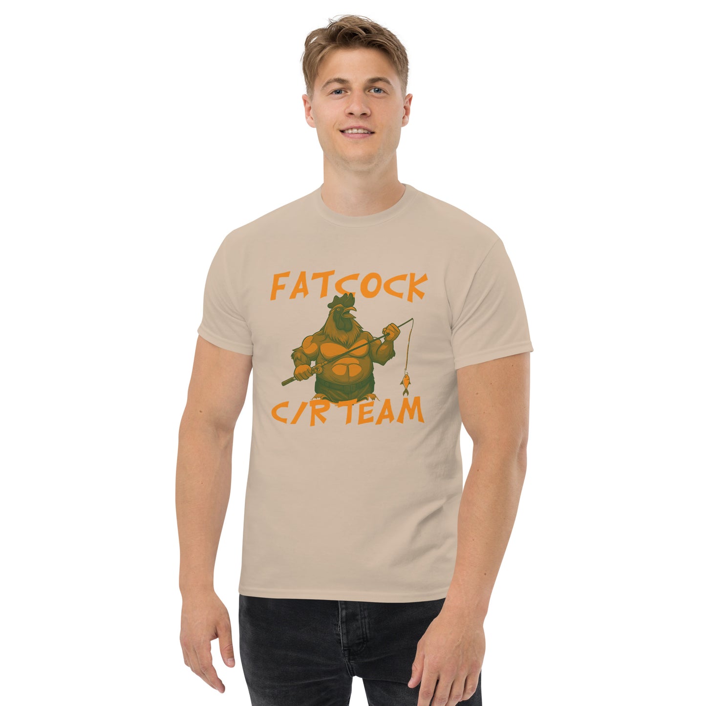 T-Shirt „Fatcock“, Jägerfarben (großes Logo auf der Vorderseite)