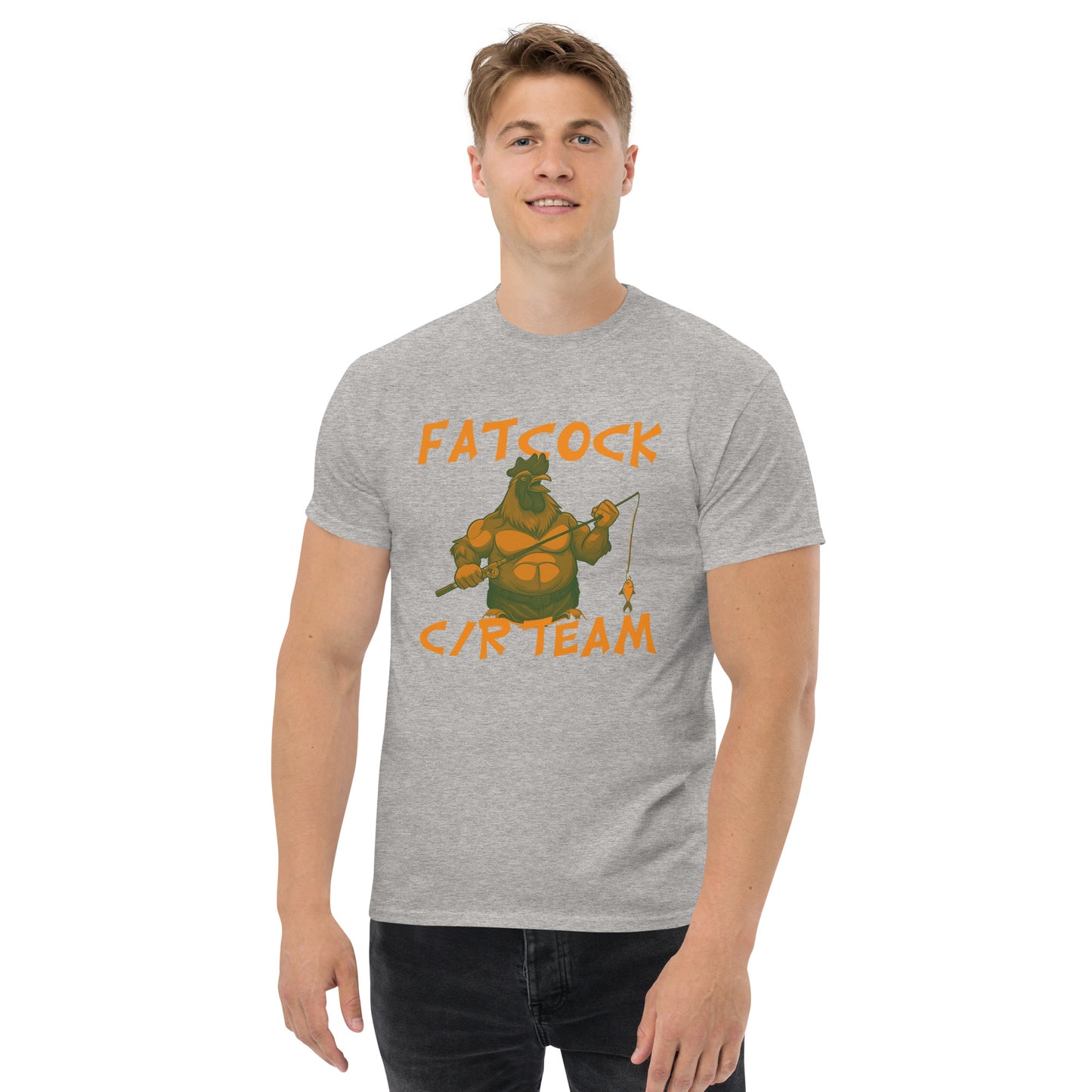 T-Shirt „Fatcock“, Jägerfarben (großes Logo auf der Vorderseite)