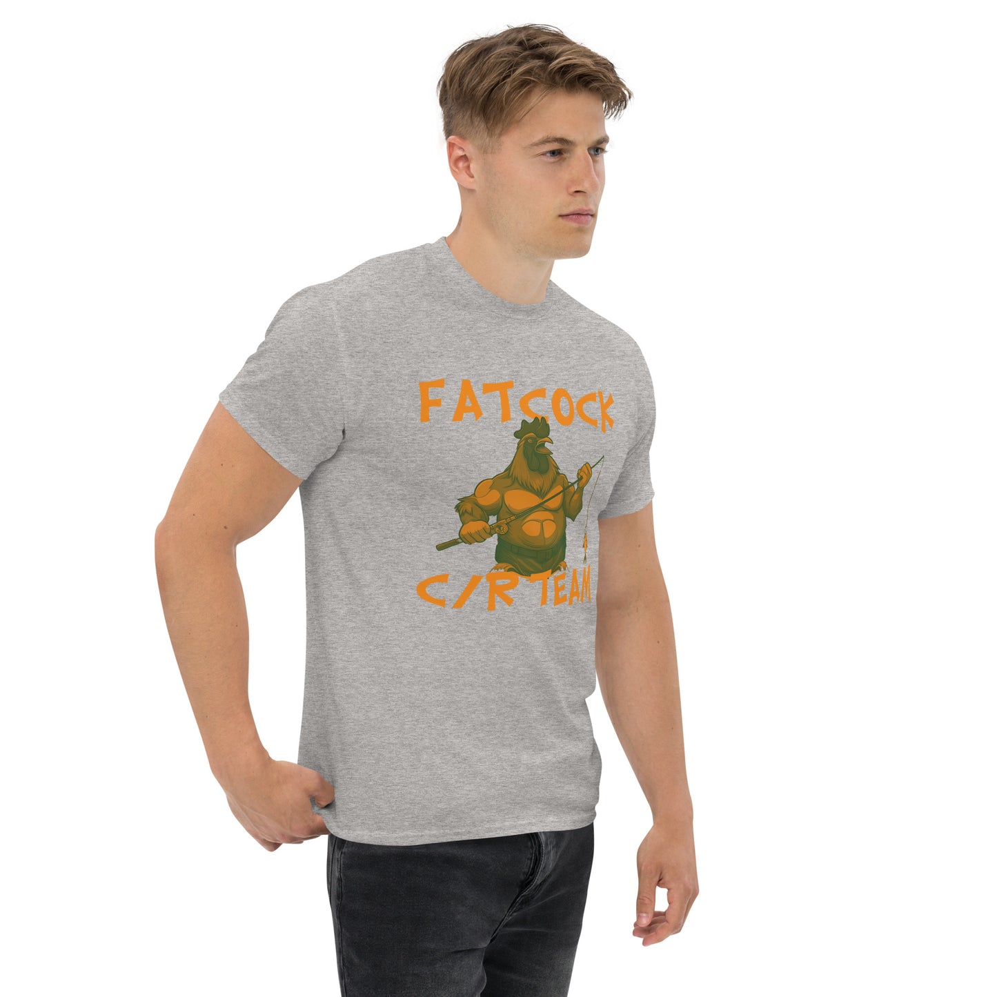 T-Shirt „Fatcock“, Jägerfarben (großes Logo auf der Vorderseite)