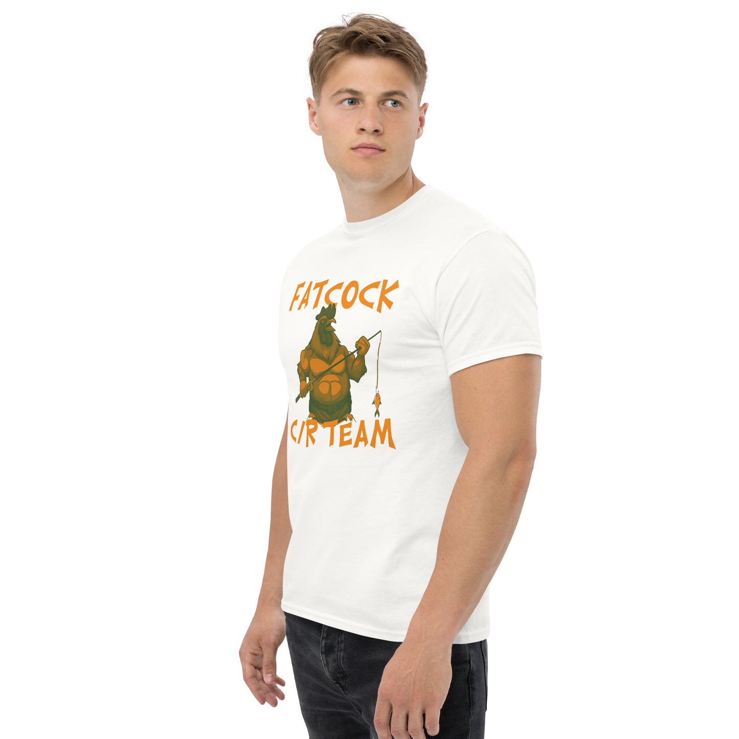 T-Shirt „Fatcock“, Jägerfarben (großes Logo auf der Vorderseite)