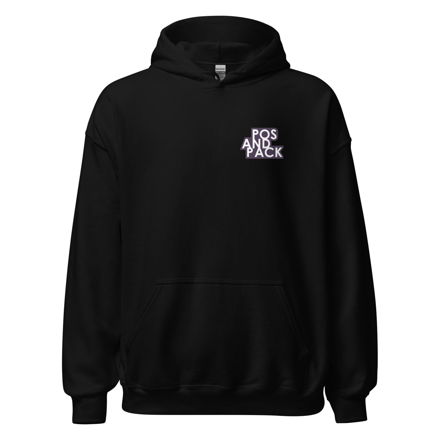 "POS AND PACK" unisex hoodie (black logo)