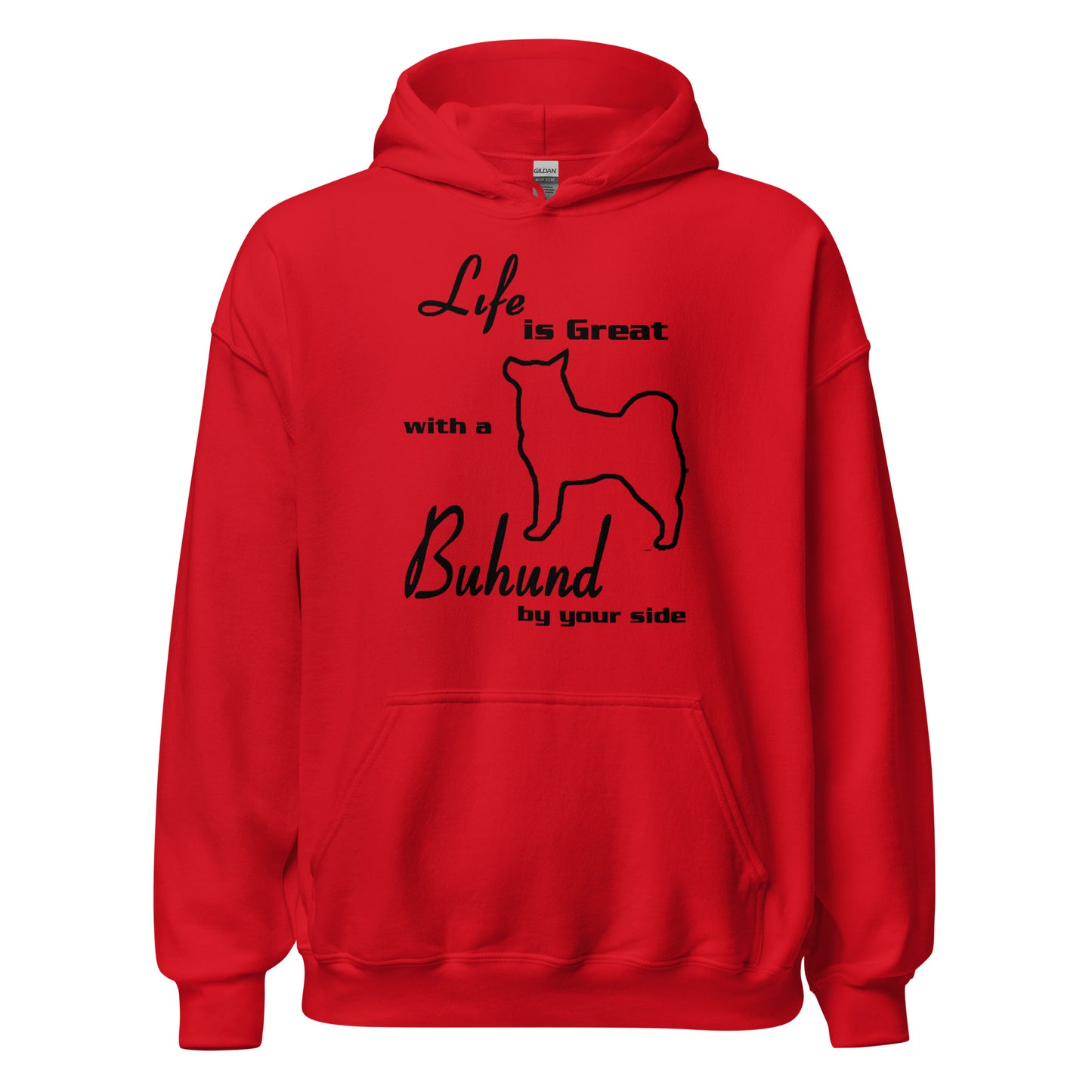 "Buhund" unisex huppari (musta logo)