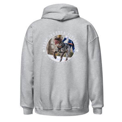 "Jaretta Sleddogs" inexpensive unisex hoodie