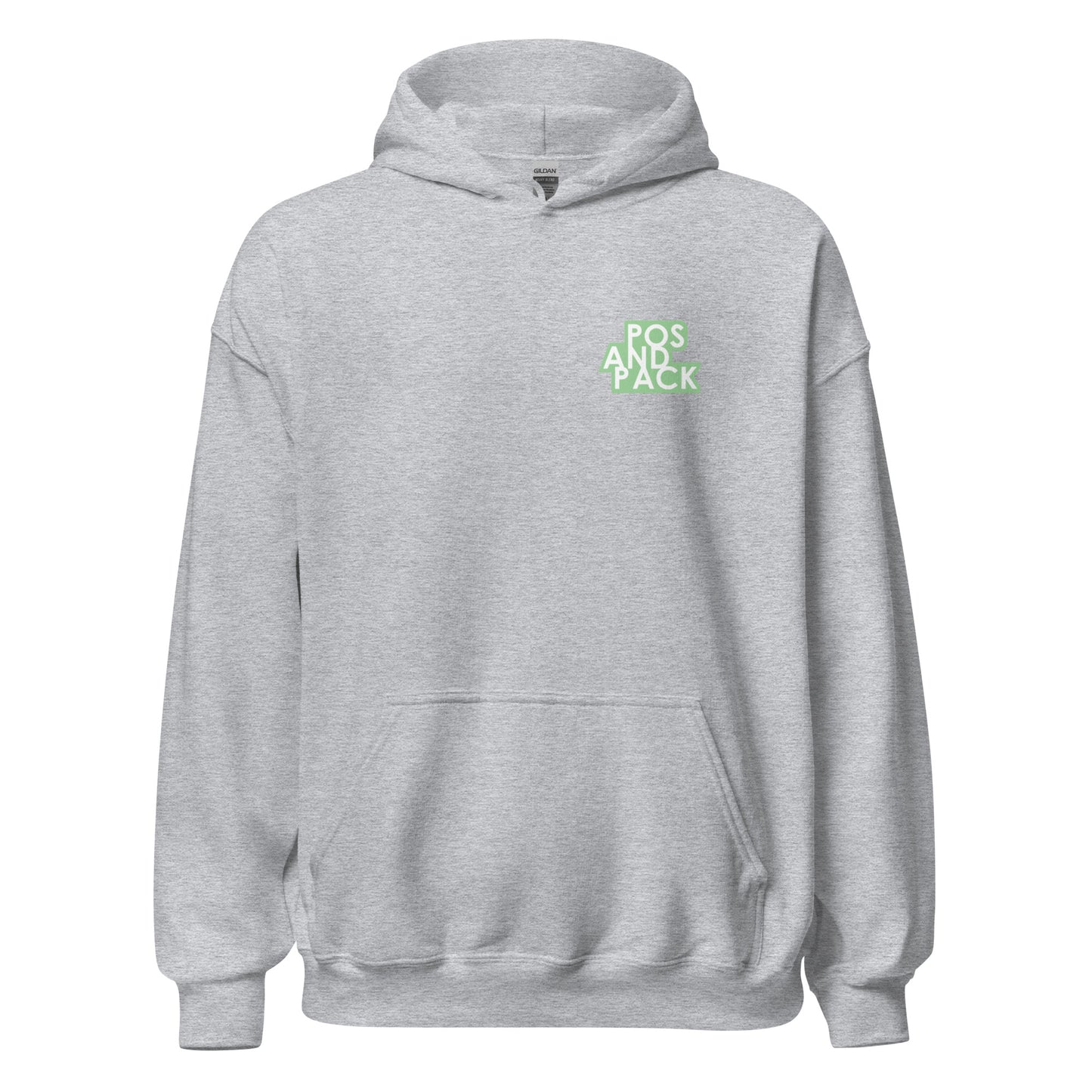 Unisex-Hoodie „POS AND PACK“ (grünes Logo)