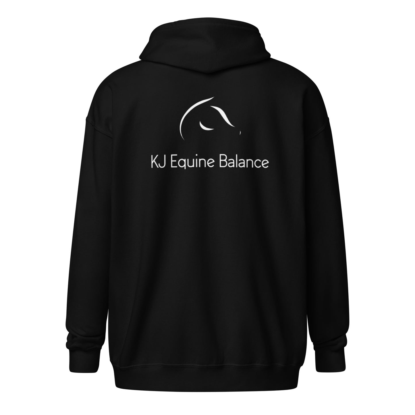 "KJ Equine" hoodie with zipper (back print)