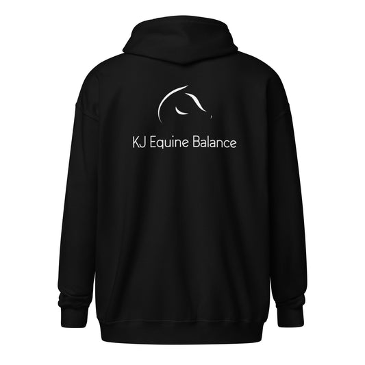 „KJ Equine“ Kapuzenpullover mit Reißverschluss (Rückendruck)