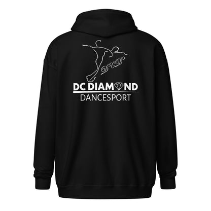 "DC Diamond" hoodie with zipper (chest + back print)