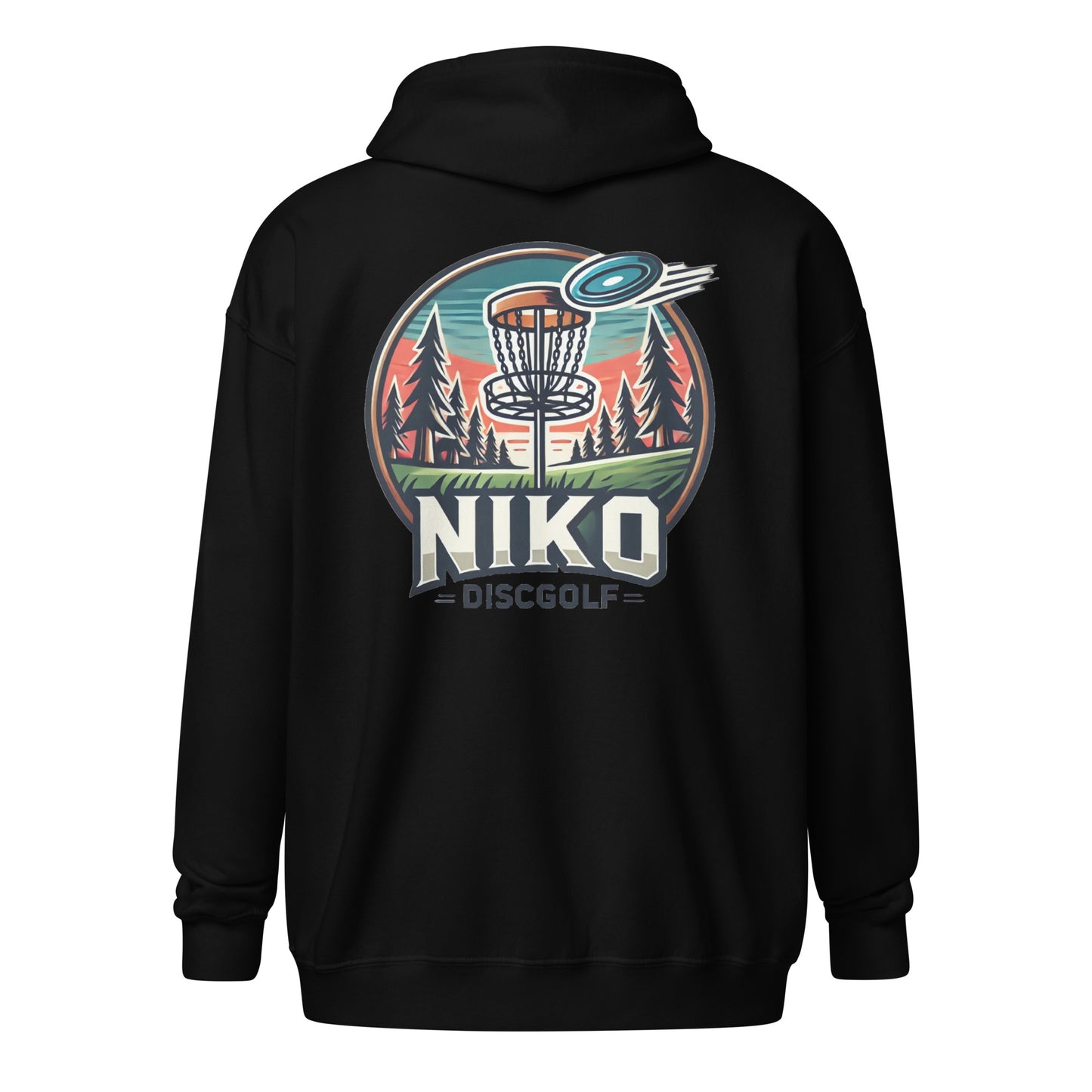 "Niko Discgolf" huppari vetoketjulla (logo rinnassa ja selässä)