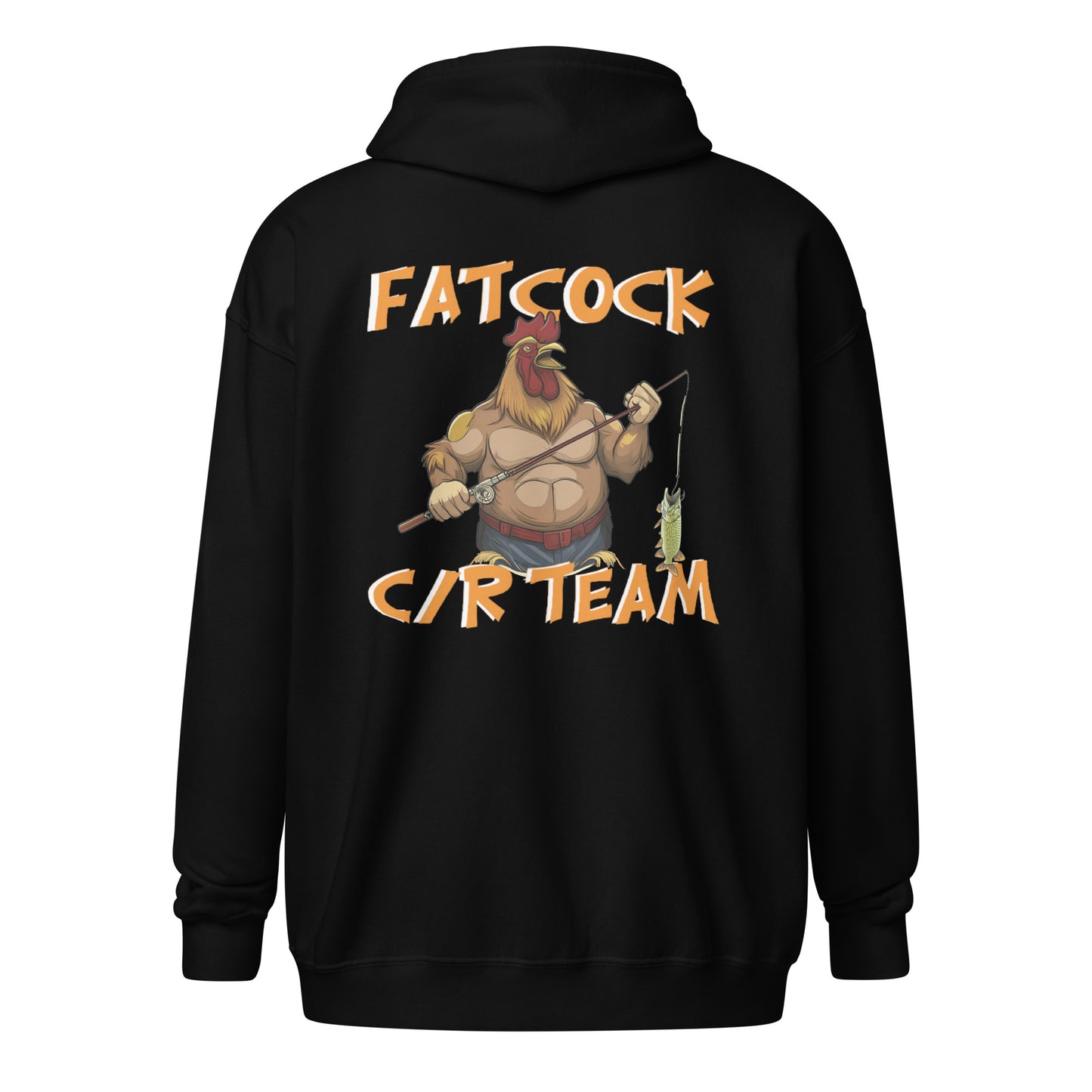 "Fatcock" huppari vetoketjulla (etu- ja selkäprintti)