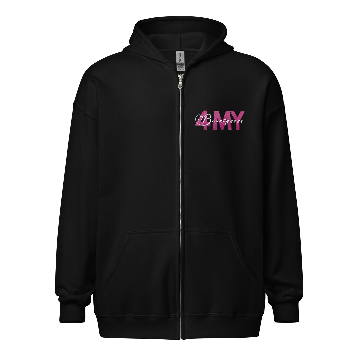 "4MyBeautyness" hoodie with zipper (logo on the chest)