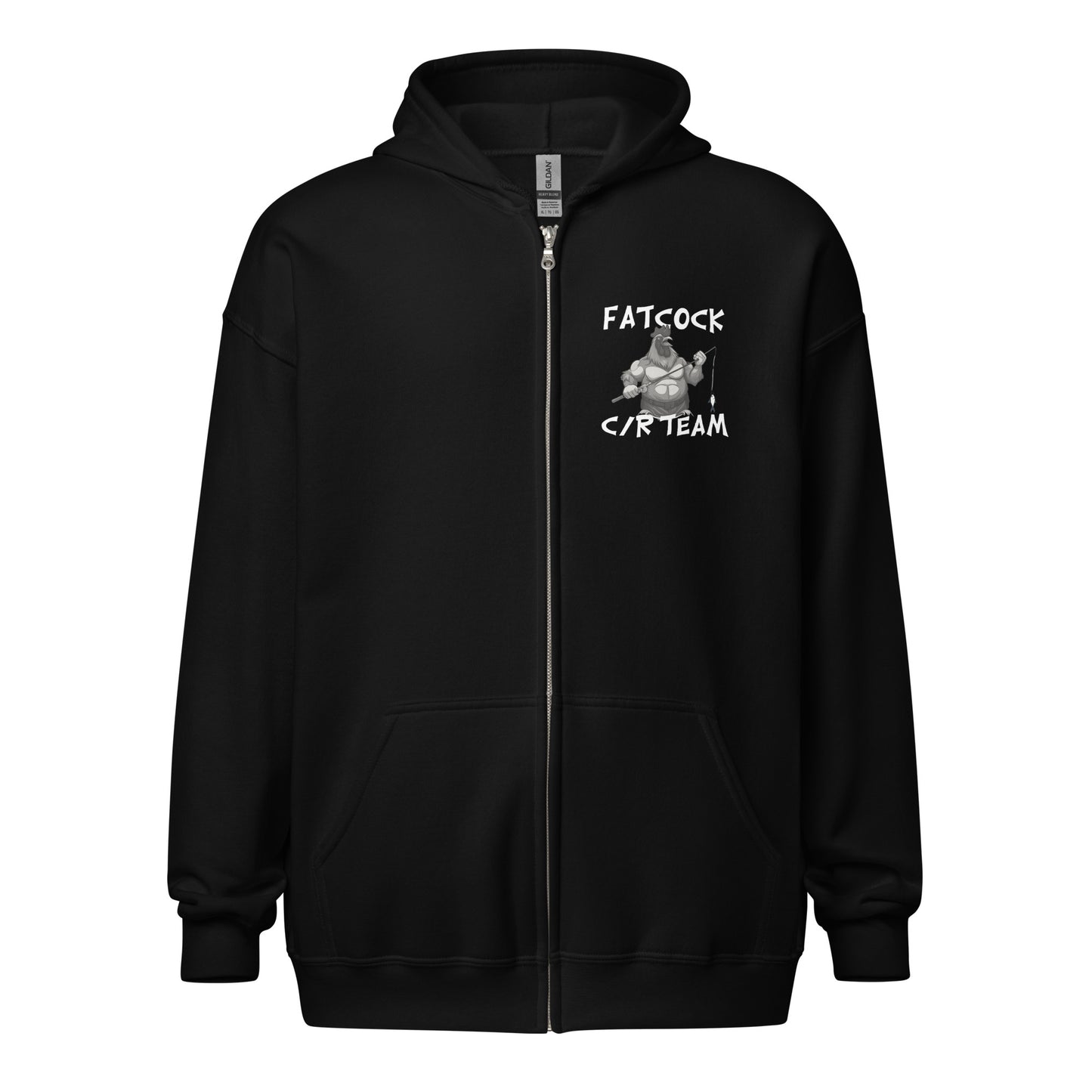 "Fatcock" hoodie with zipper (logo on chest and back)