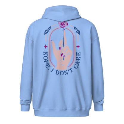 "I don´t care" women's hoodie with zipper