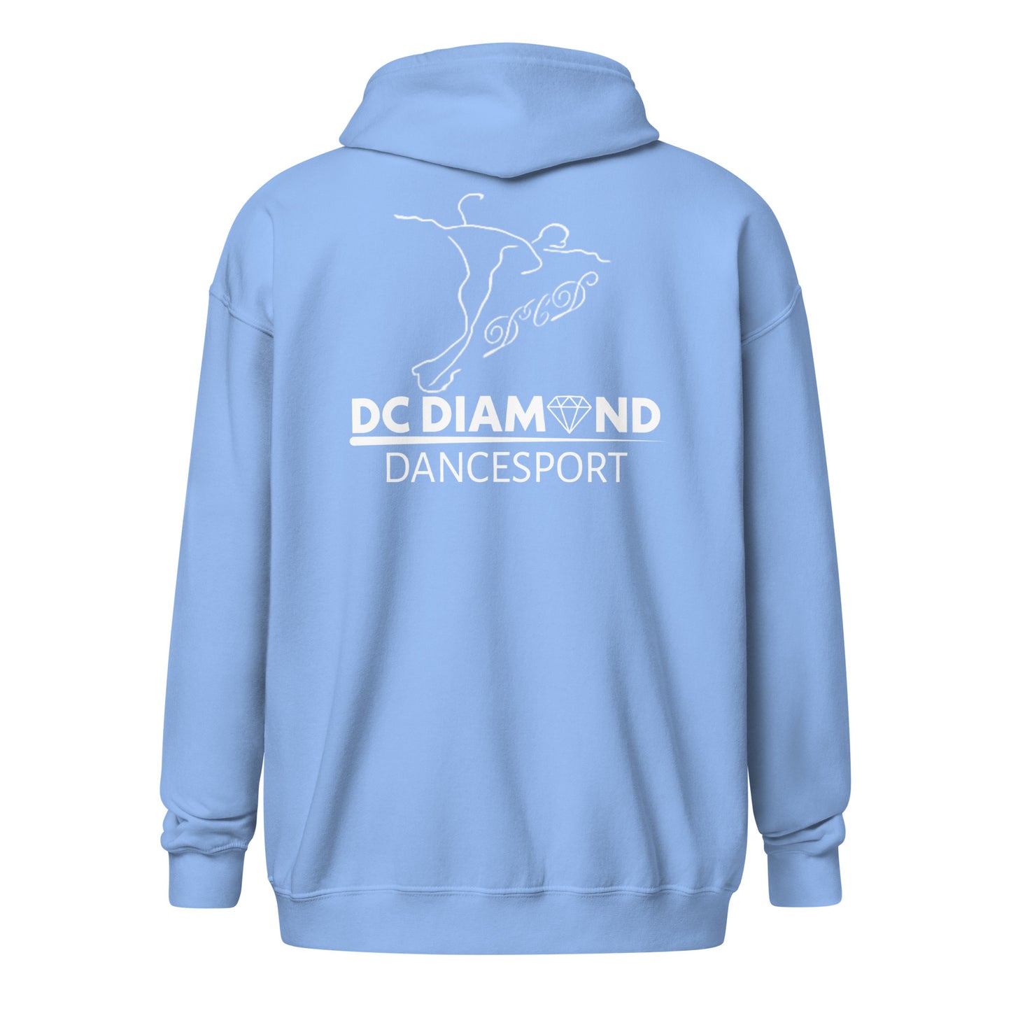 "DC Diamond" hoodie with zipper (chest + back print)