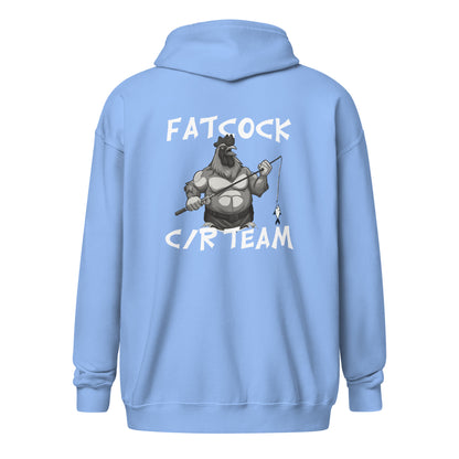 „Fatcock“ Kapuzenpullover mit Reißverschluss (Logo auf Brust und Rücken)