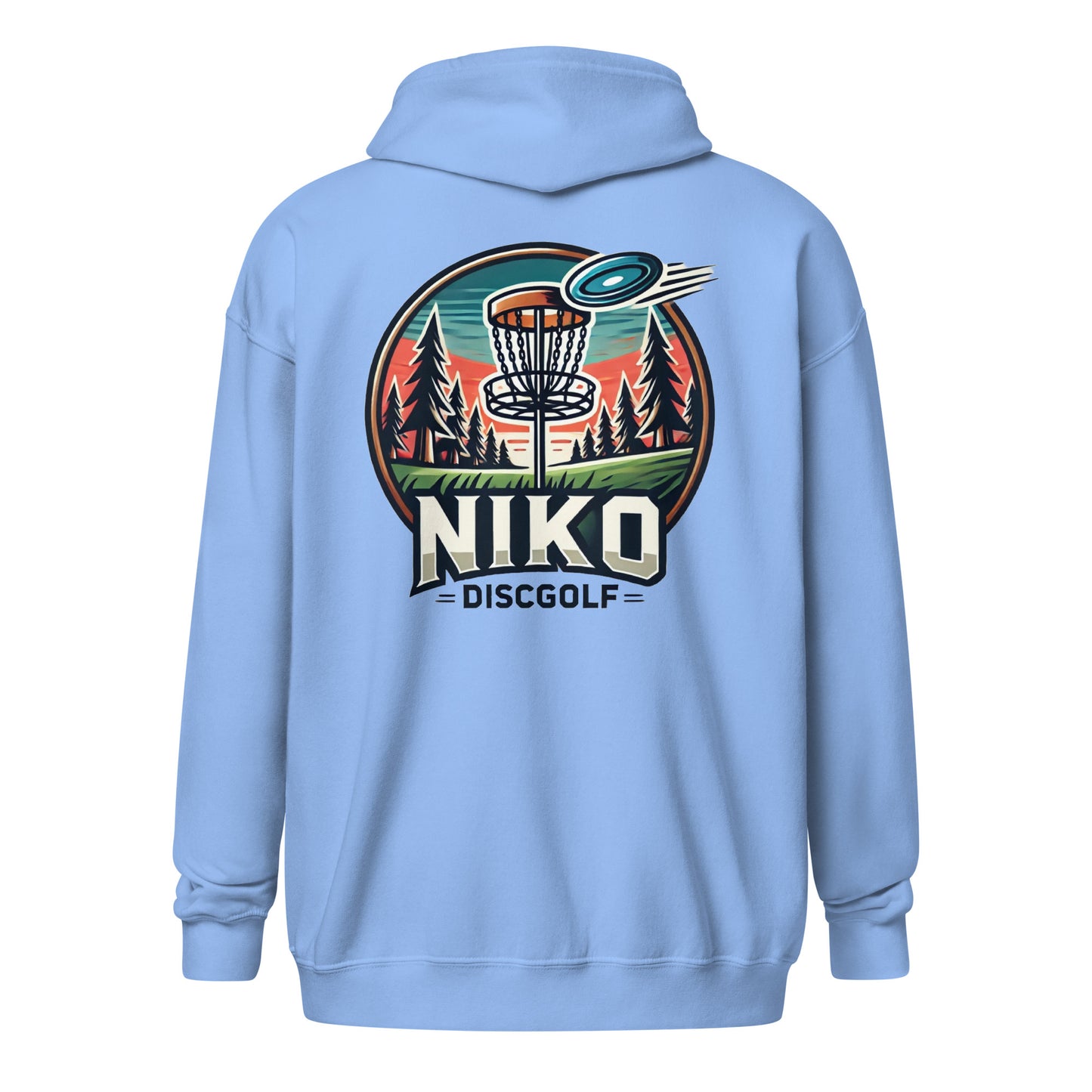 "Niko Discgolf" huppari vetoketjulla (logo rinnassa ja selässä)