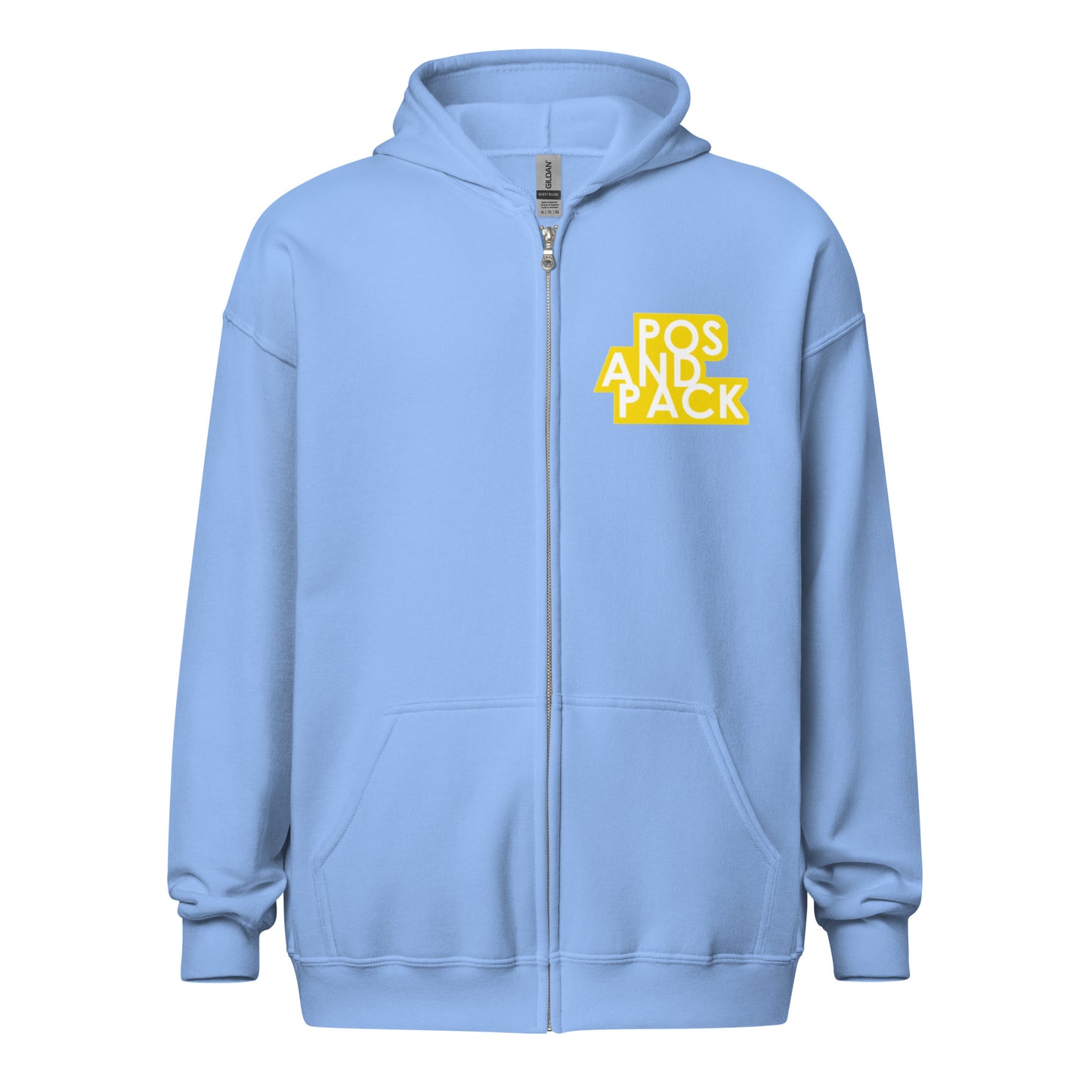 "POS AND PACK" hoodie with zipper (yellow logo)