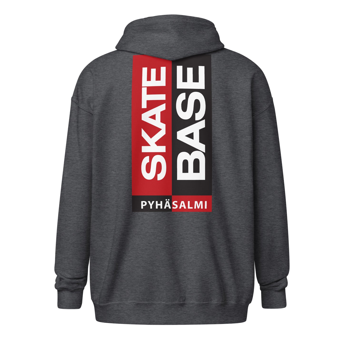 "Skate Base" unisex hoodie with zipper (front and back printing)