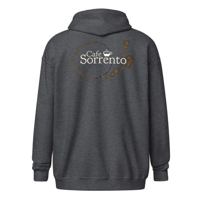 "Cafe Sorrento" huppari vetoketjulla (logo selässä)