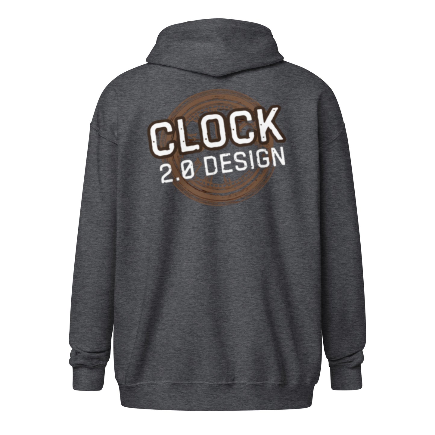 "Clock 2.0 Design" huppari vetoketjulla (logo rinnassa ja selässä)