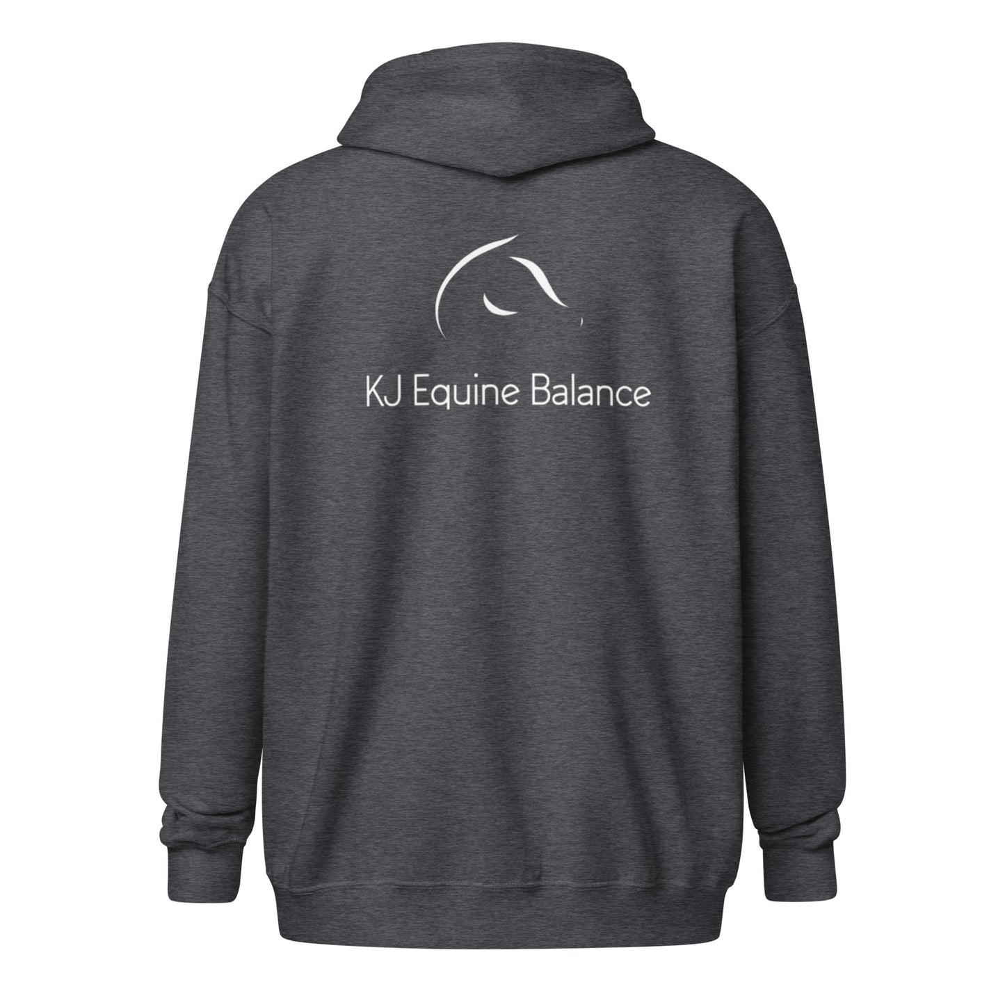 „KJ Equine“ Kapuzenpullover mit Reißverschluss (Rückendruck)