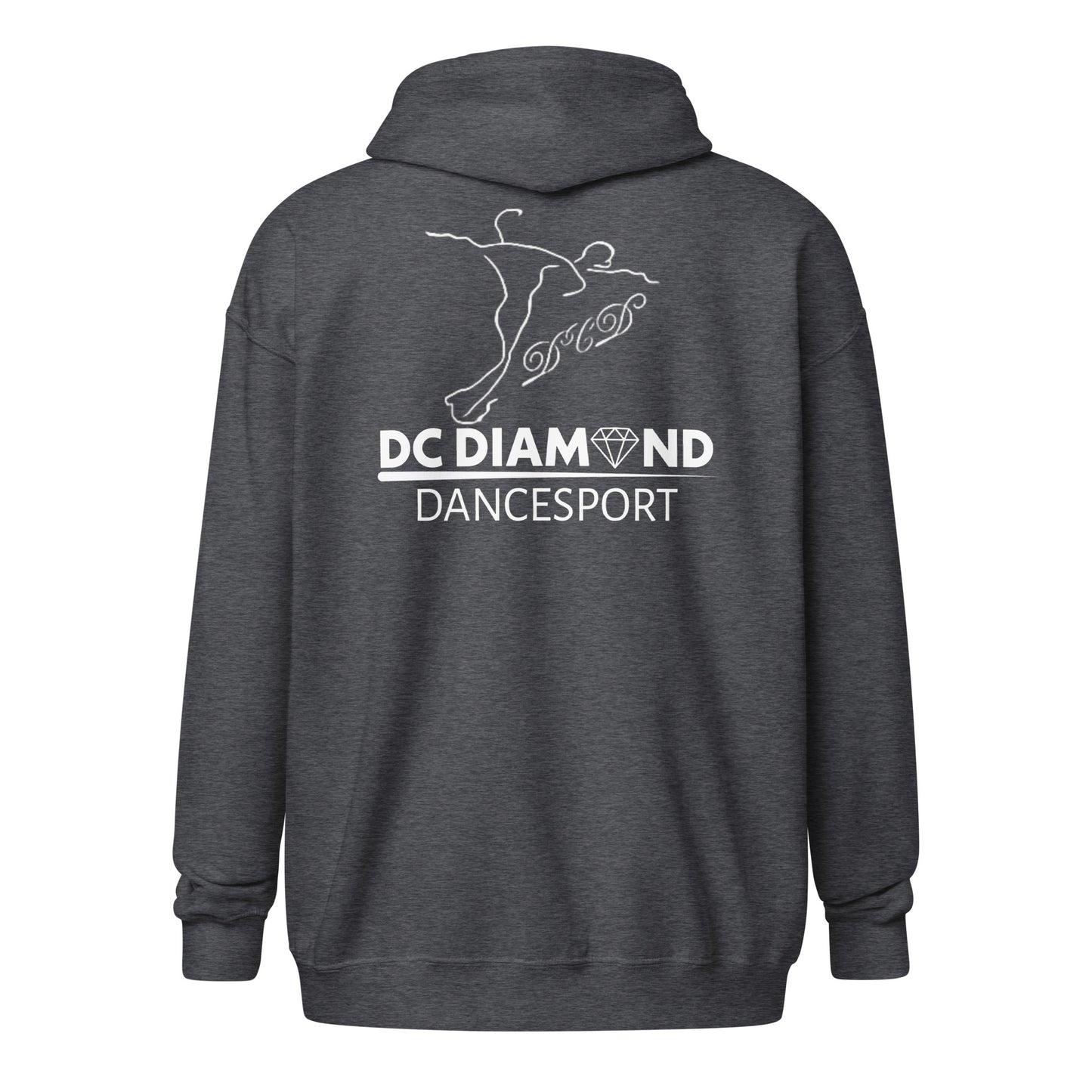 "DC Diamond" hoodie with zipper (chest + back print)