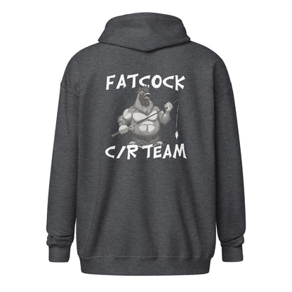 „Fatcock“ Kapuzenpullover mit Reißverschluss (Logo auf Brust und Rücken)