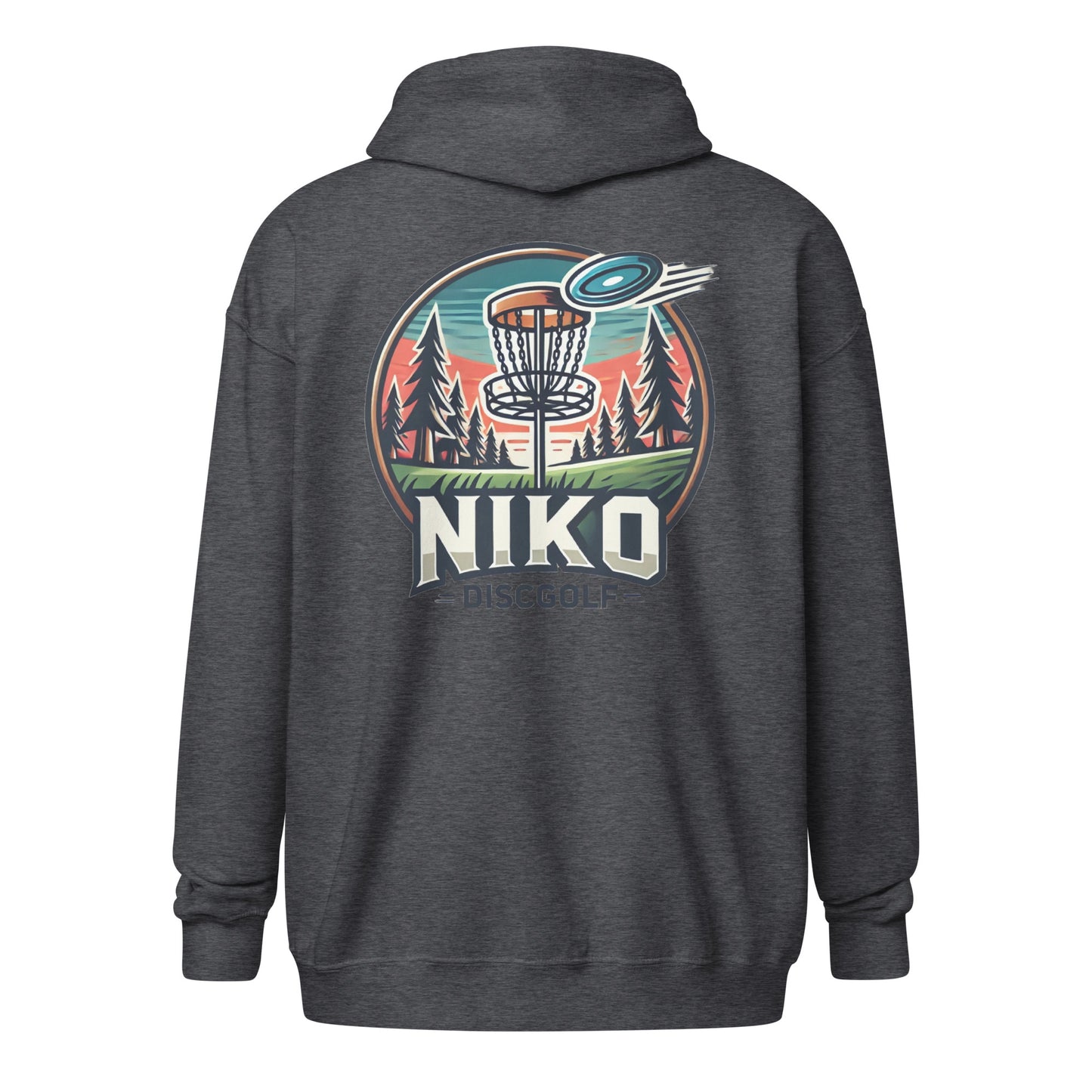 "Niko Discgolf" huppari vetoketjulla (logo rinnassa ja selässä)