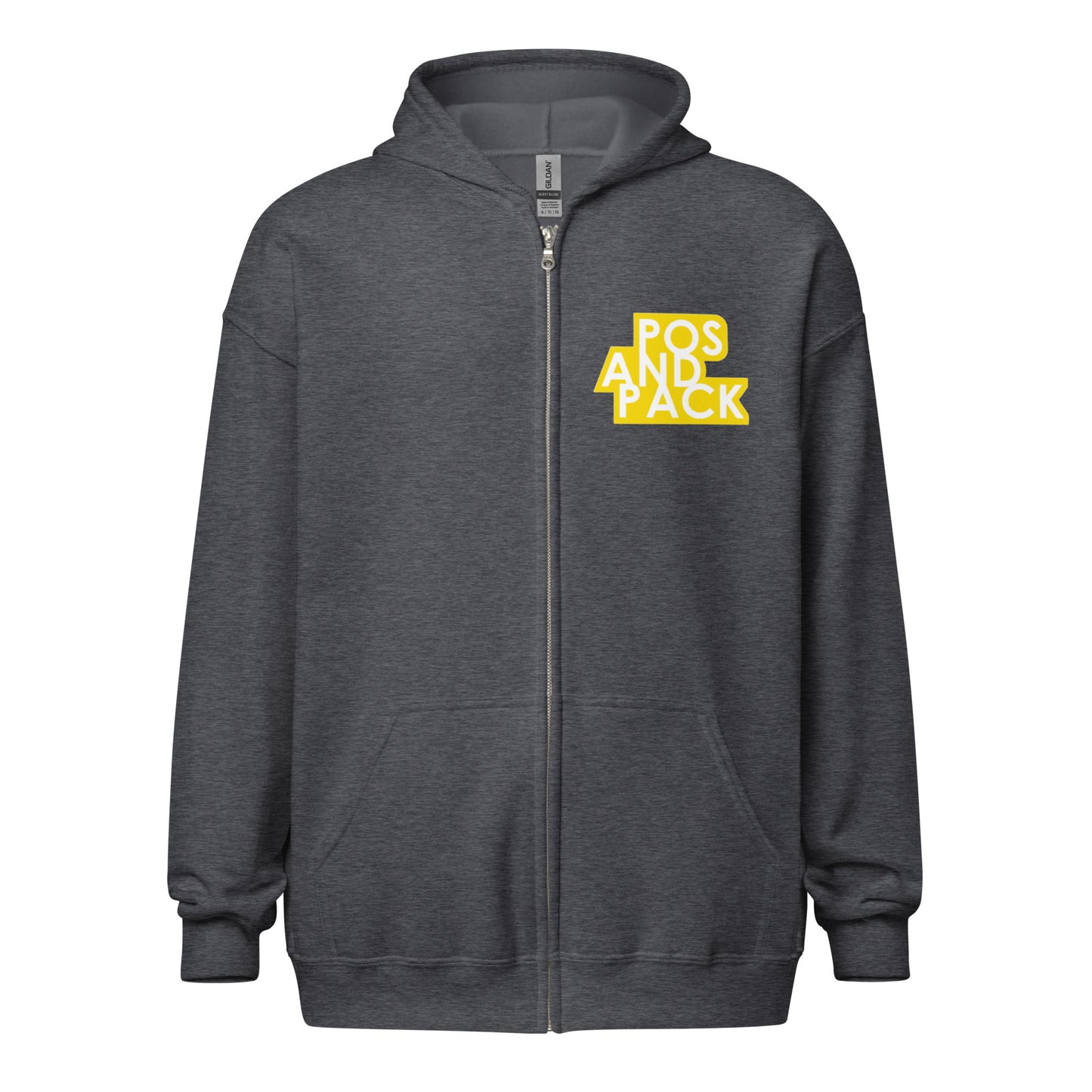 "POS AND PACK" hoodie with zipper (yellow logo)