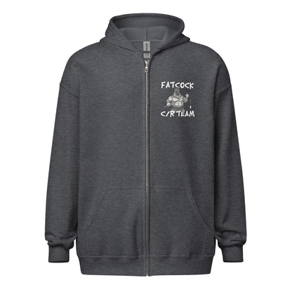 "Fatcock" hoodie with zipper (logo on chest and back)