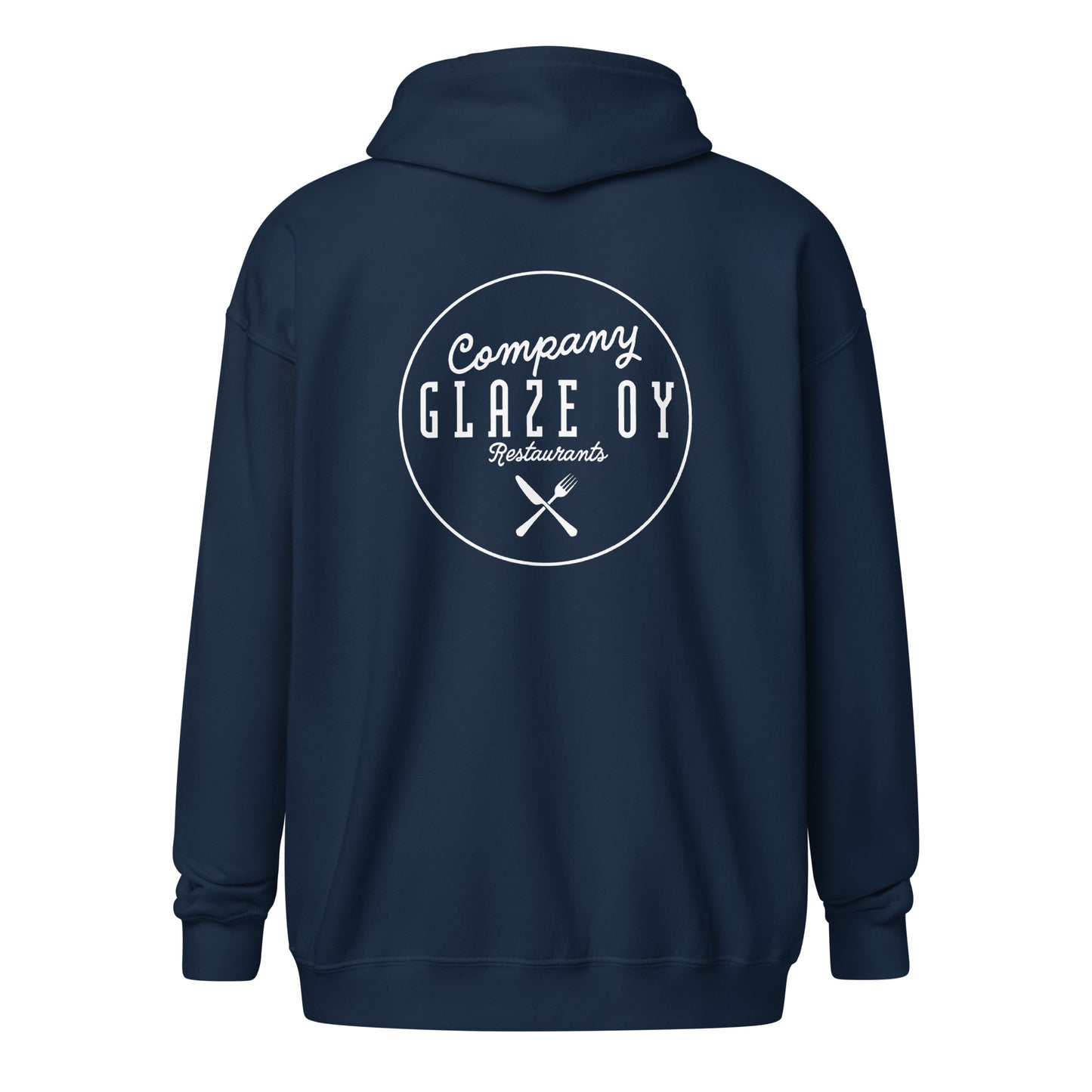 "Company Glaze" unisex huppari vetoketjulla (valkoinen logo)