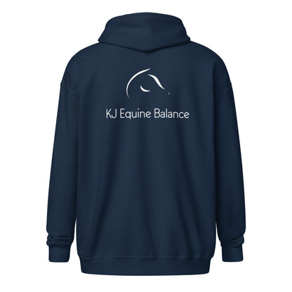 "KJ Equine" hoodie with zipper (back print)