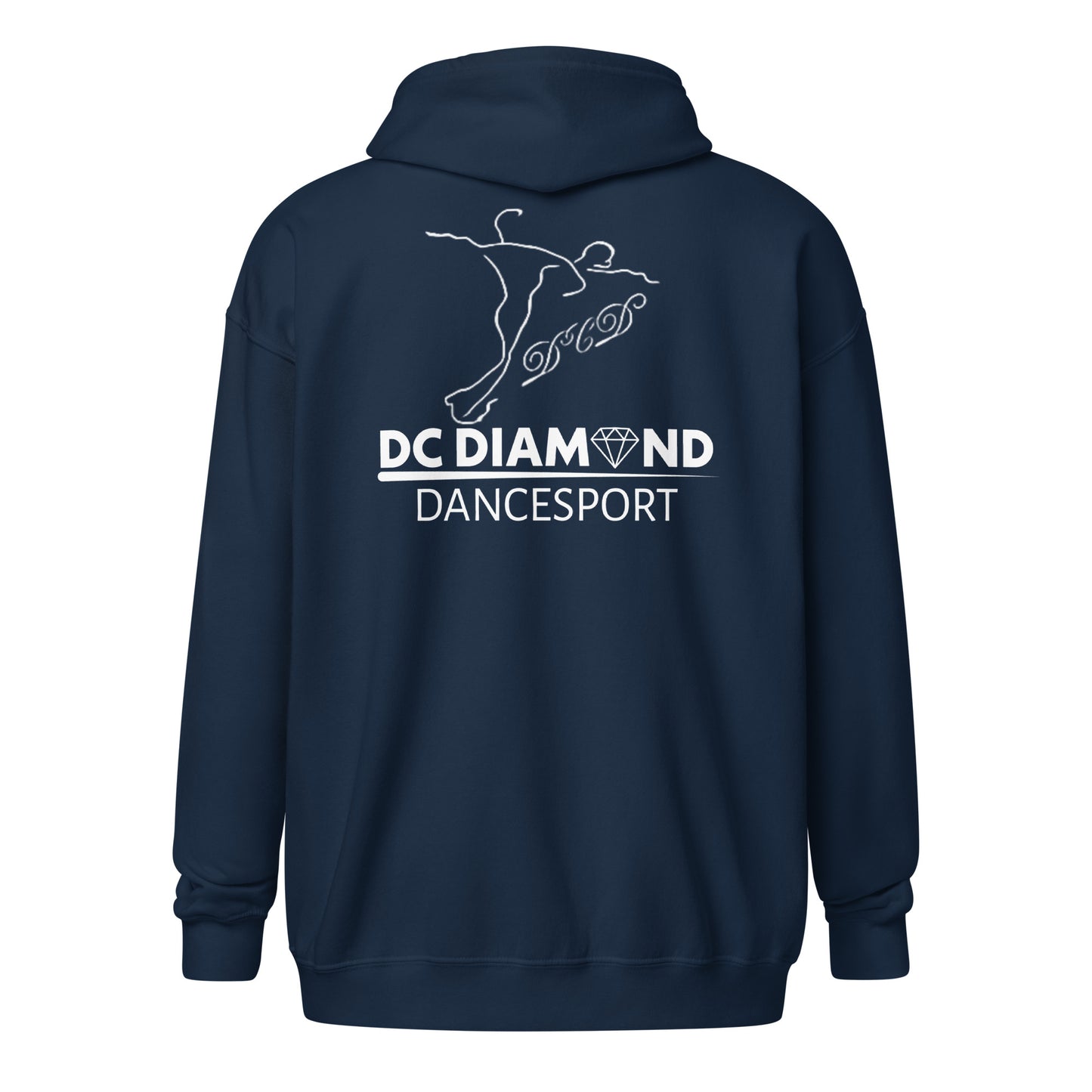 "DC Diamond" hoodie with zipper (back print)