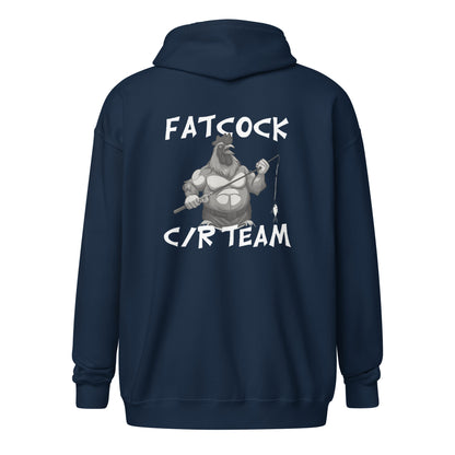 „Fatcock“ Kapuzenpullover mit Reißverschluss (Logo auf Brust und Rücken)