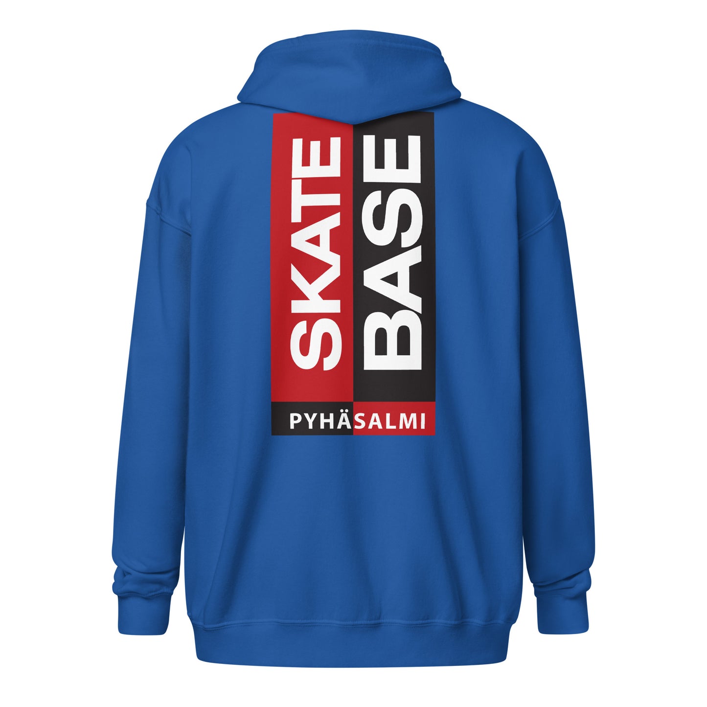 "Skate Base" unisex hoodie with zipper (front and back printing)