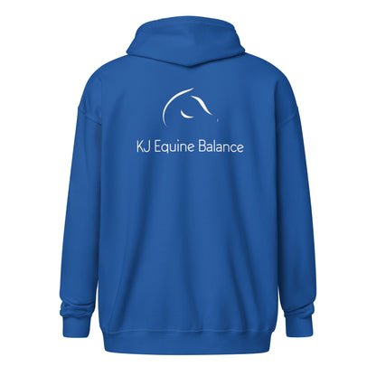 "KJ Equine" hoodie with zipper (back print)