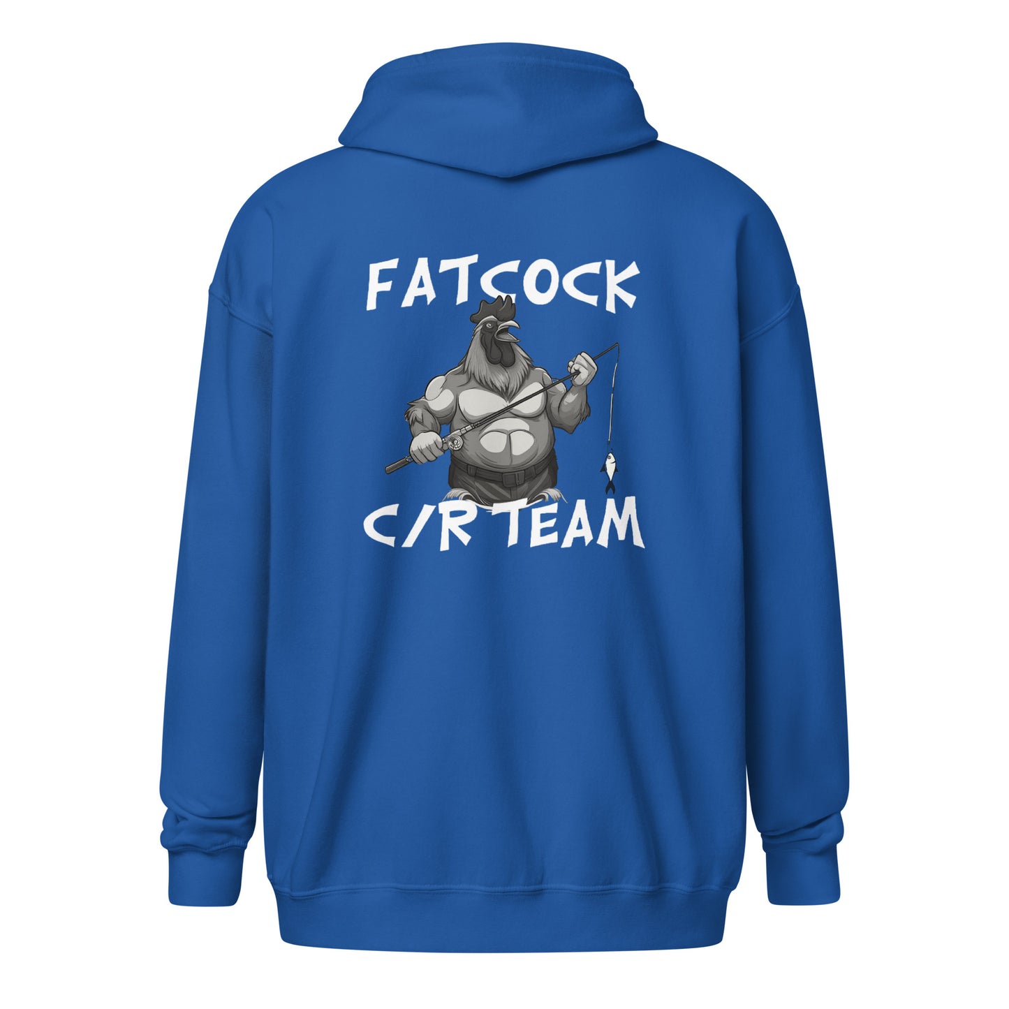 „Fatcock“ Kapuzenpullover mit Reißverschluss (Logo auf Brust und Rücken)