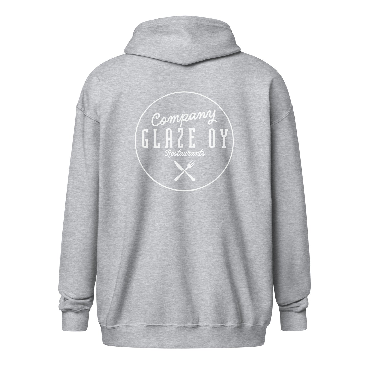 "Company Glaze" unisex huppari vetoketjulla (valkoinen logo)