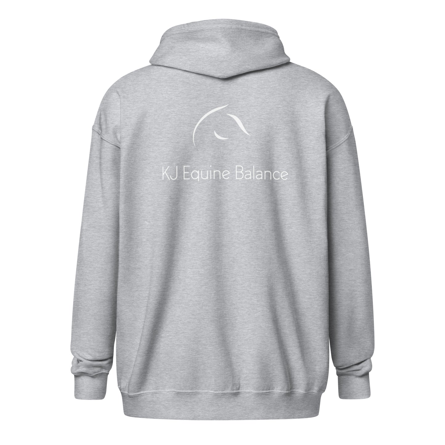 "KJ Equine" hoodie with zipper (back print)