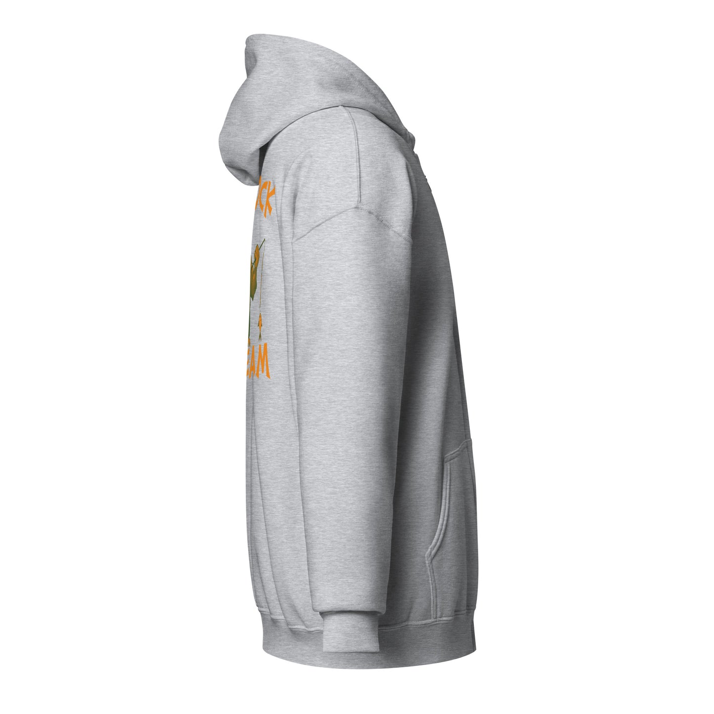 "Fatcock" hoodie with zipper, Jäger colors (chest + back print)