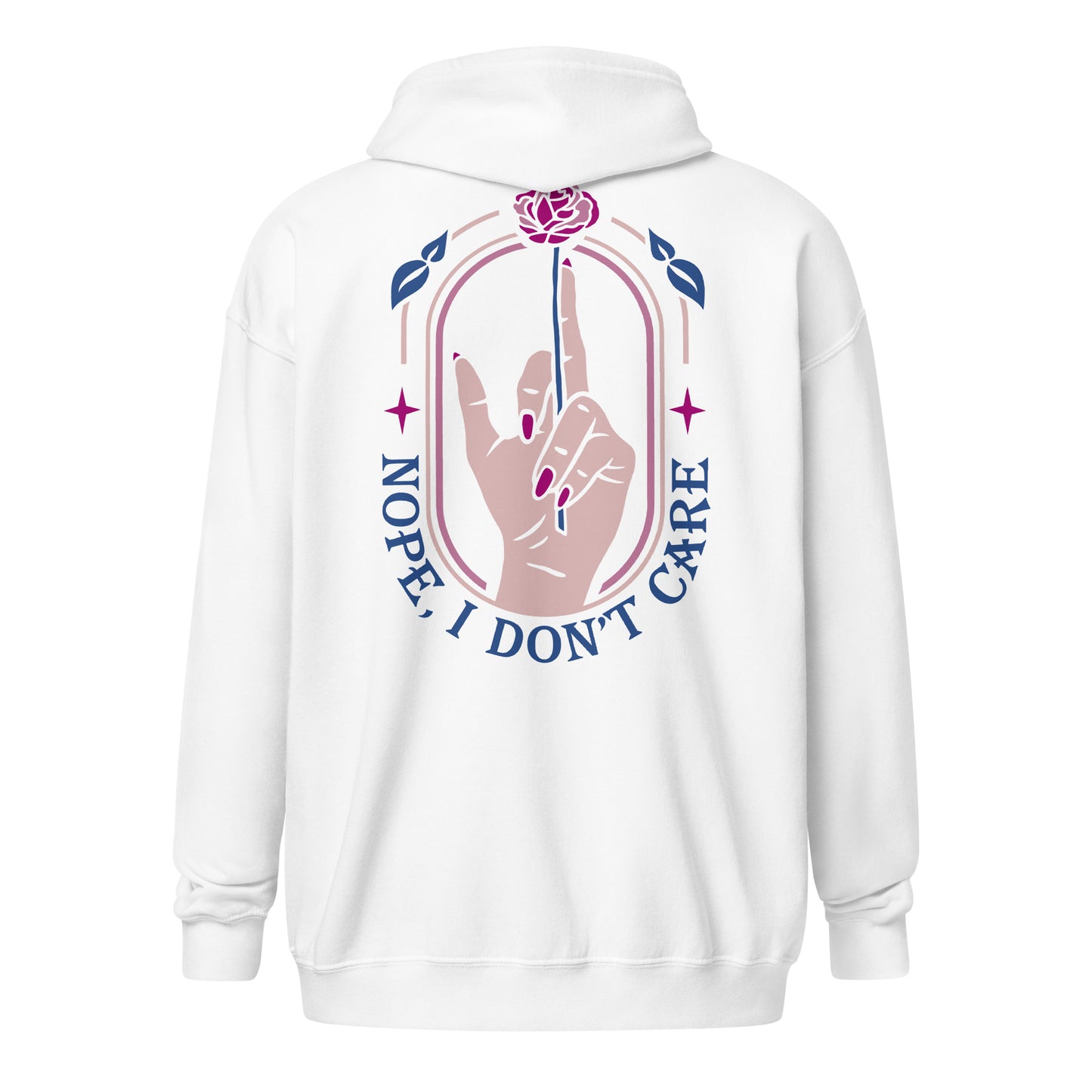 "I don´t care" women's hoodie with zipper