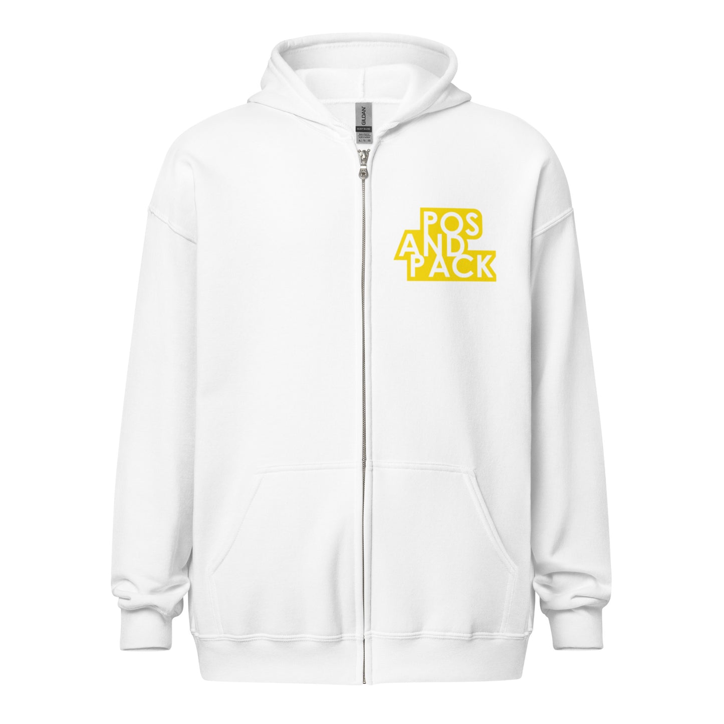 "POS AND PACK" hoodie with zipper (yellow logo)