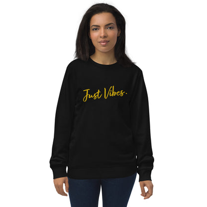 "Just vibes" women's hooded sweatshirt (ecological)