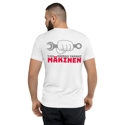 "T:mi Marko Tapani Mäkinen" t-paita selkäkuvalla