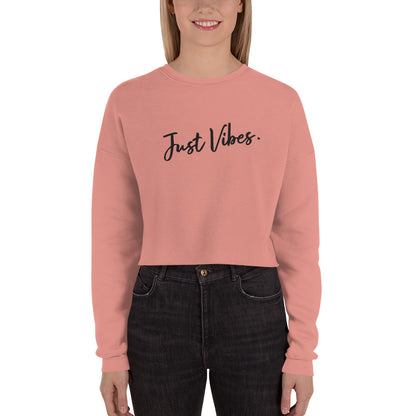 "Just vibes" women's short crop sweatshirt