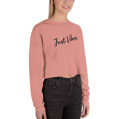 "Just vibes" women's short crop sweatshirt