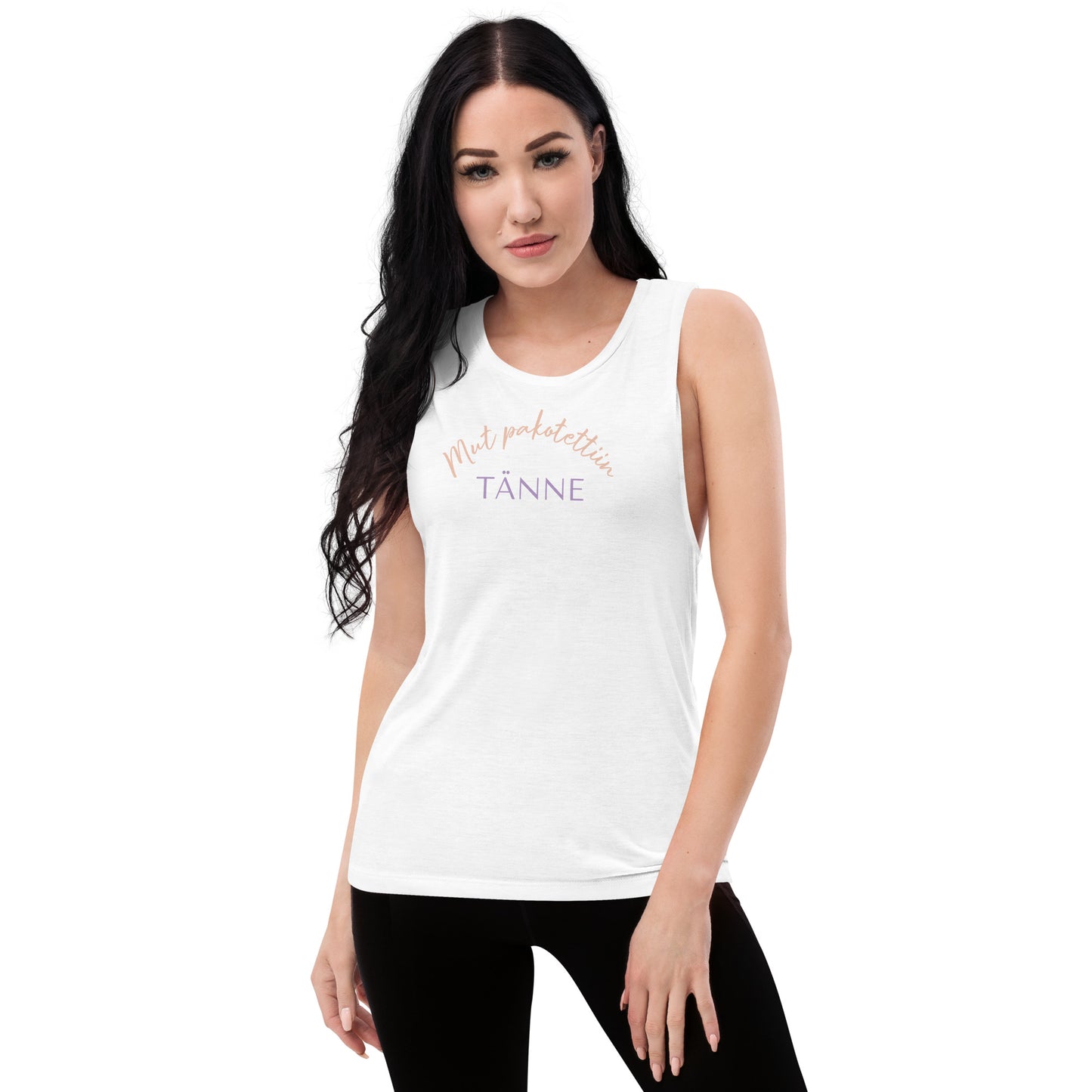 "But I was forced" women's sleeveless shirt (customer's request)